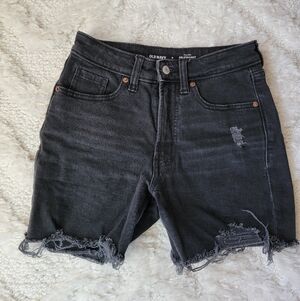 Old Navy Women's Black Distressed Jean Shorts